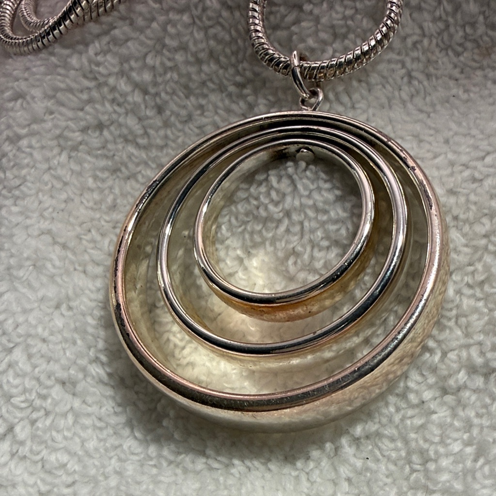 Charter Club Silver And Gold-Toned Orbital Swirl Necklace